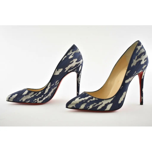 Christian Louboutin Pigalle Follies 100 Blue Camo JQ Camouloubi Heel Pump 36.5 - Picture 9 of 12